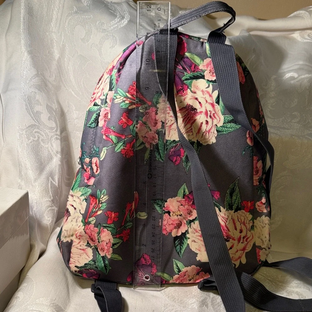 Jansport Floral Backpack in Gray and Pink - Picture 7 of 11